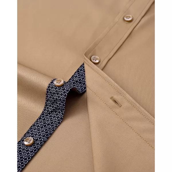 Alimens &amp; Gentle Men's Dress Shirts Long Sleeve Wrinkle-Resistant Casual Button Down Shirt