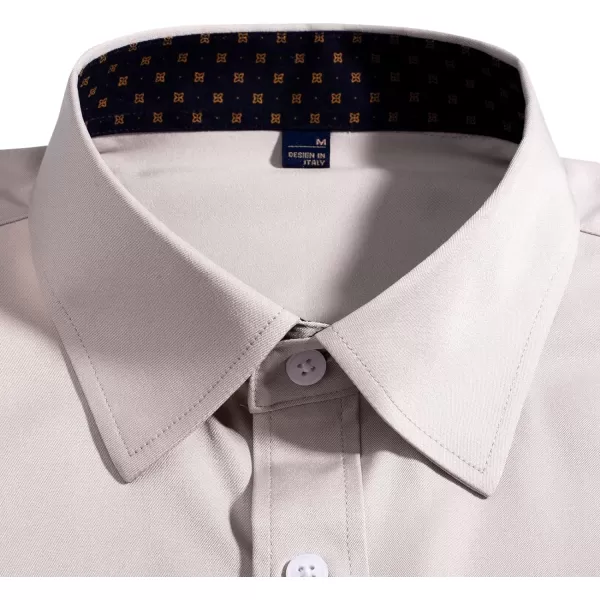 Alimens &amp; Gentle Men's Dress Shirts Long Sleeve Wrinkle-Resistant Casual Button Down Shirt