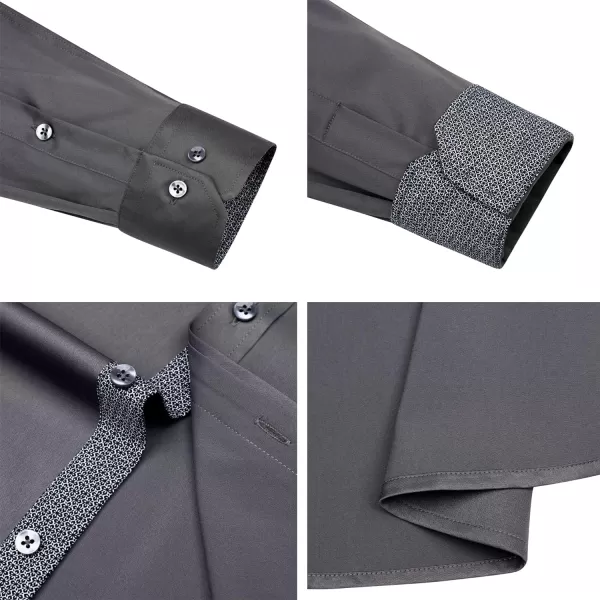 Alimens &amp; Gentle Men's Dress Shirts Long Sleeve Wrinkle-Resistant Casual Button Down Shirt
