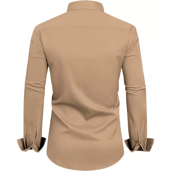 Alimens &amp; Gentle Men's Dress Shirts Long Sleeve Wrinkle-Resistant Casual Button Down Shirt