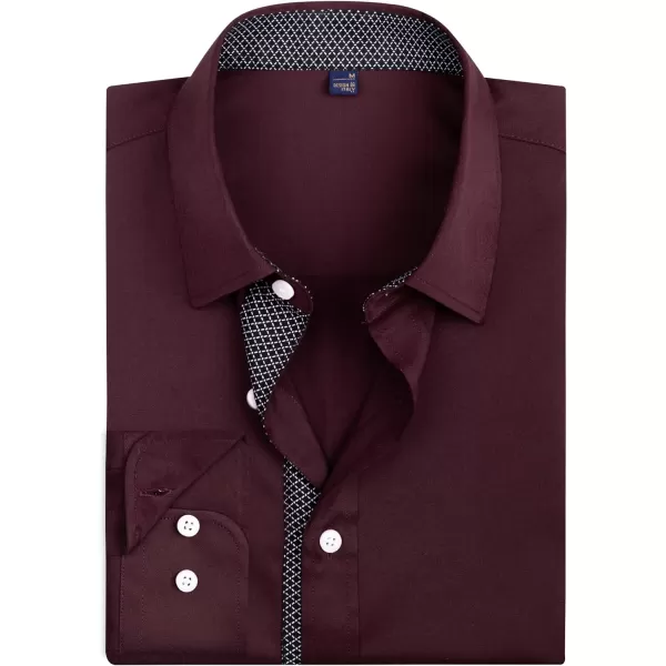 Alimens &amp; Gentle Men's Dress Shirts Long Sleeve Wrinkle-Resistant Casual Button Down Shirt