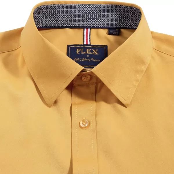 Alimens &amp; Gentle Men's Dress Shirts Long Sleeve Wrinkle-Resistant Casual Button Down Shirt