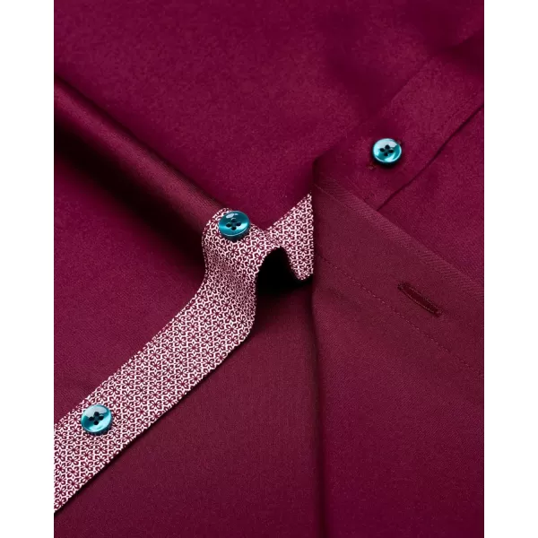 Alimens &amp; Gentle Men's Dress Shirts Long Sleeve Wrinkle-Resistant Casual Button Down Shirt