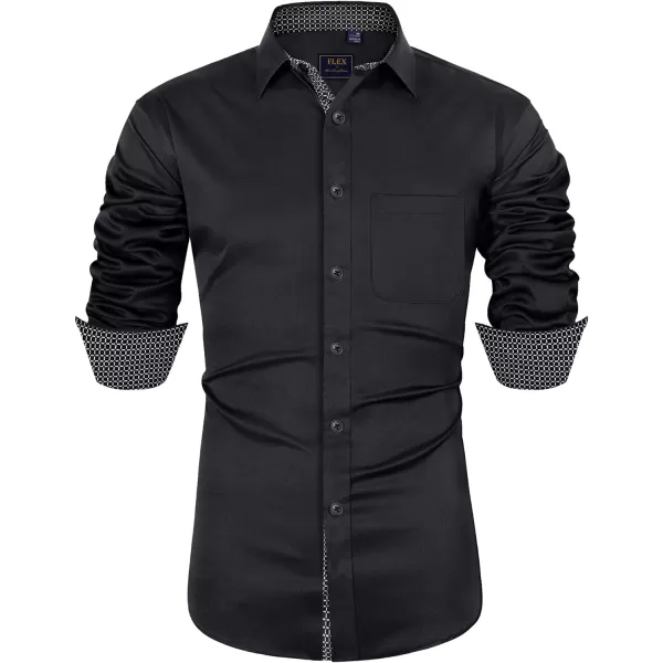 Alimens &amp; Gentle Men's Dress Shirts Long Sleeve Wrinkle-Resistant Casual Button Down Shirt