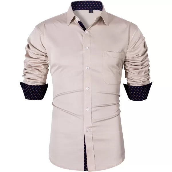 Alimens &amp; Gentle Men's Dress Shirts Long Sleeve Wrinkle-Resistant Casual Button Down Shirt