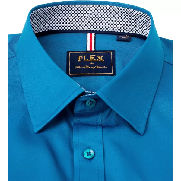 Alimens &amp; Gentle Men's Dress Shirts Long Sleeve Wrinkle-Resistant Casual Button Down Shirt