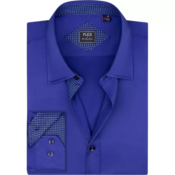 Alimens &amp; Gentle Men's Dress Shirts Long Sleeve Wrinkle-Resistant Casual Button Down Shirt