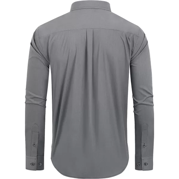 Alimens &amp; Gentle Men's Dress Shirts Regular Fit Long Sleeve Button Down Shirts Wrinkle Free Cotton Shirts