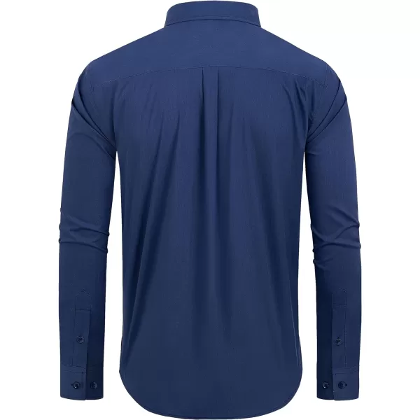 Alimens &amp; Gentle Men's Dress Shirts Regular Fit Long Sleeve Button Down Shirts Wrinkle Free Cotton Shirts