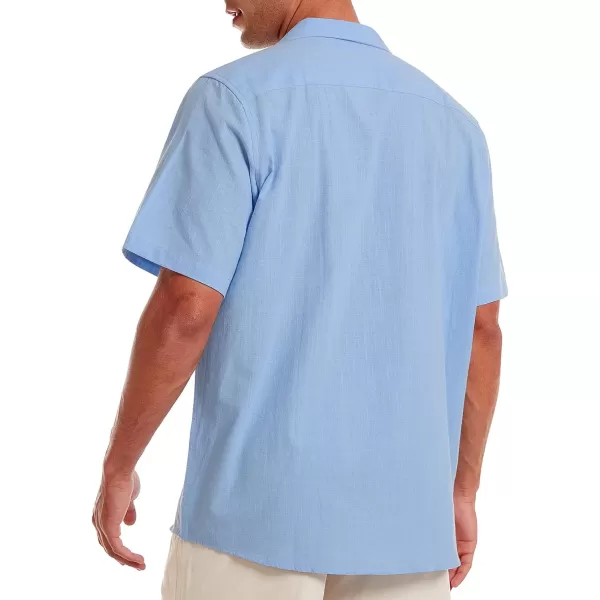 Alimens &amp; Gentle Mens Line Shirt Regular Fit Short Sleeve Hawaiian Button Down Shirt