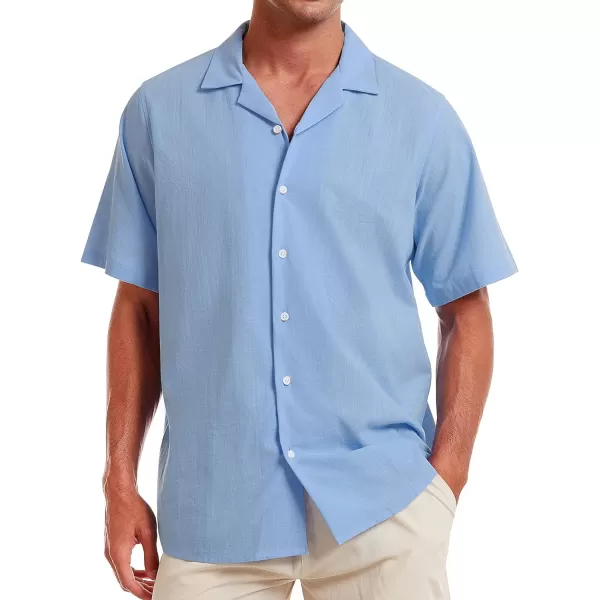 Alimens &amp; Gentle Mens Line Shirt Regular Fit Short Sleeve Hawaiian Button Down Shirt