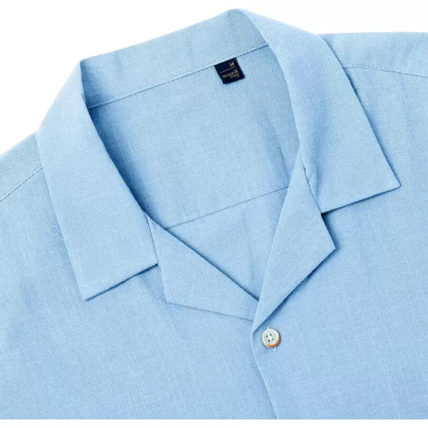 Alimens &amp; Gentle Mens Line Shirt Regular Fit Short Sleeve Hawaiian Button Down Shirt
