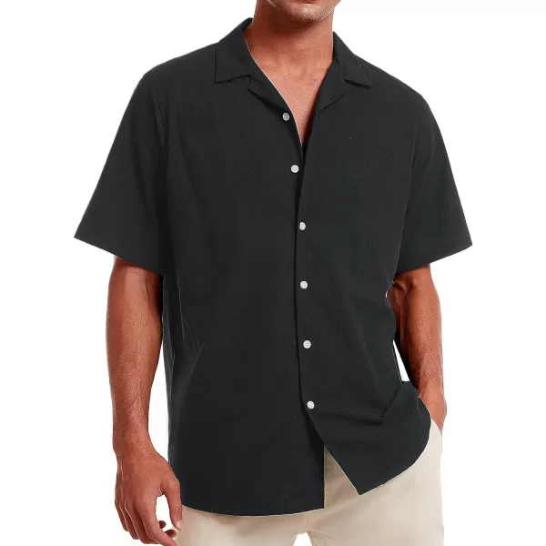 Alimens &amp; Gentle Mens Line Shirt Regular Fit Short Sleeve Hawaiian Button Down Shirt