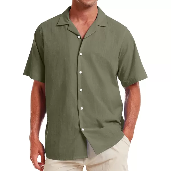 Alimens &amp; Gentle Mens Line Shirt Regular Fit Short Sleeve Hawaiian Button Down Shirt