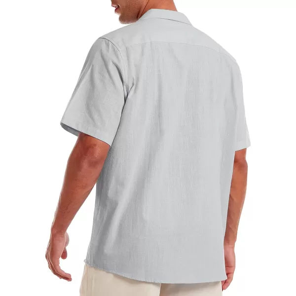 Alimens &amp; Gentle Mens Line Shirt Regular Fit Short Sleeve Hawaiian Button Down Shirt