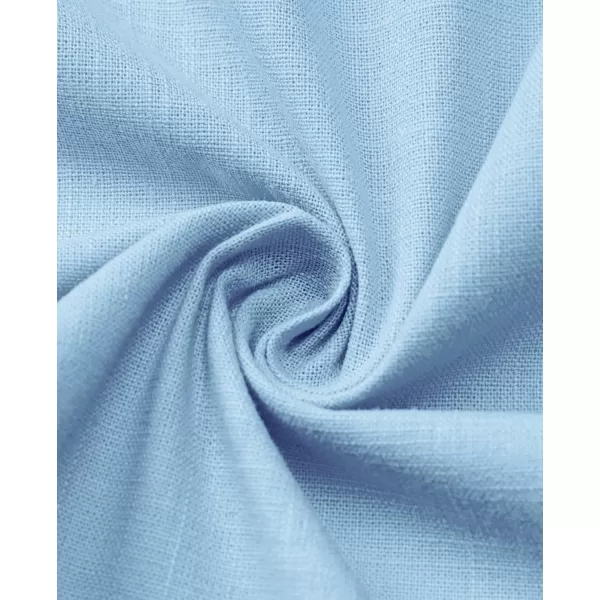 Alimens &amp; Gentle Mens Linen Shirt Short Sleeve Casual Cotton Button Down Shirts Collared Summer Beach Shirts