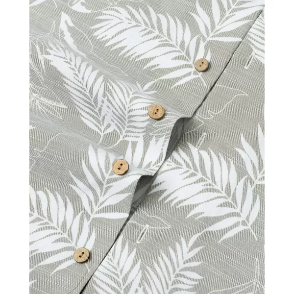 Alimens &amp; Gentle Mens Linen Shirts Cotton Hawaiian Shirts Short Sleeve Button Down Shirts Casual Summer Beach Tops