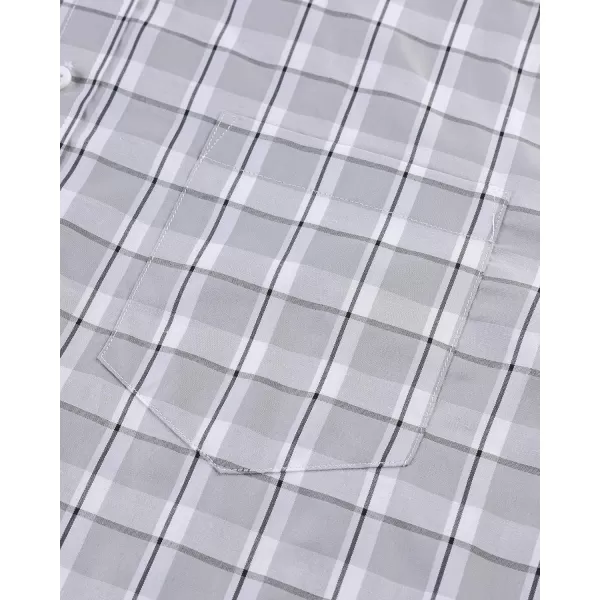 Alimens &amp; Gentle Men's Plaid Button Down Shirts Cotton Long Sleeve Dress Shirts Regular Fit Gingham Shirts