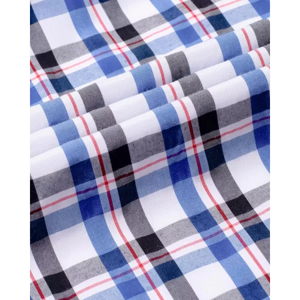 Alimens &amp; Gentle Men's Plaid Button Down Shirts Cotton Long Sleeve Dress Shirts Regular Fit Gingham Shirts