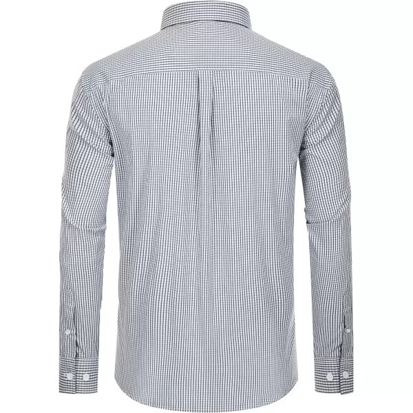 Alimens &amp; Gentle Men's Plaid Button Down Shirts Cotton Long Sleeve Dress Shirts Regular Fit Gingham Shirts