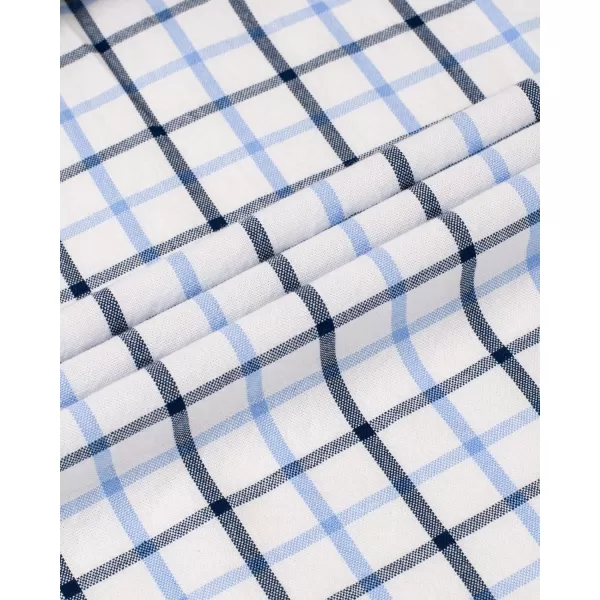 Alimens &amp; Gentle Men's Plaid Button Down Shirts Cotton Long Sleeve Dress Shirts Regular Fit Gingham Shirts