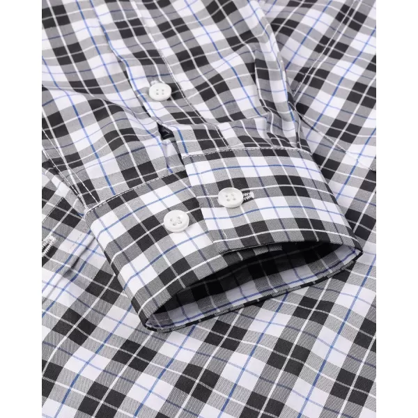 Alimens &amp; Gentle Men's Plaid Button Down Shirts Cotton Long Sleeve Dress Shirts Regular Fit Gingham Shirts