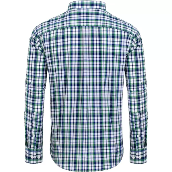 Alimens &amp; Gentle Men's Plaid Button Down Shirts Cotton Long Sleeve Dress Shirts Regular Fit Gingham Shirts