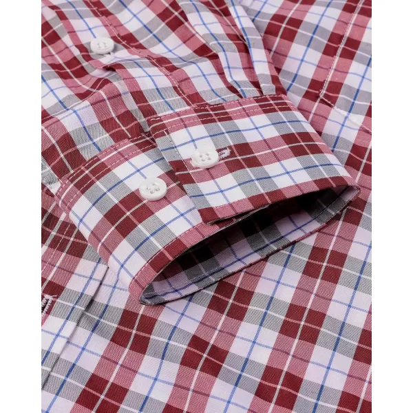 Alimens &amp; Gentle Men's Plaid Button Down Shirts Cotton Long Sleeve Dress Shirts Regular Fit Gingham Shirts