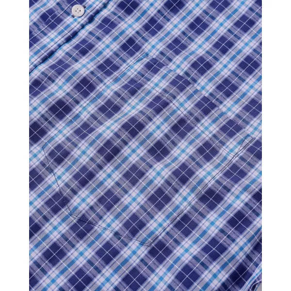 Alimens &amp; Gentle Men's Plaid Button Down Shirts Cotton Long Sleeve Dress Shirts Regular Fit Gingham Shirts