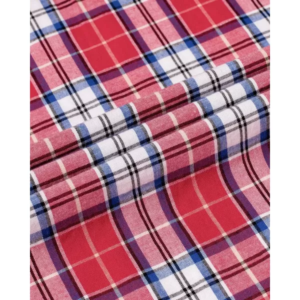 Alimens &amp; Gentle Men's Plaid Button Down Shirts Cotton Long Sleeve Dress Shirts Regular Fit Gingham Shirts