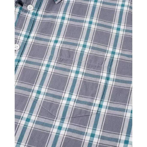 Alimens &amp; Gentle Men's Plaid Button Down Shirts Cotton Long Sleeve Dress Shirts Regular Fit Gingham Shirts