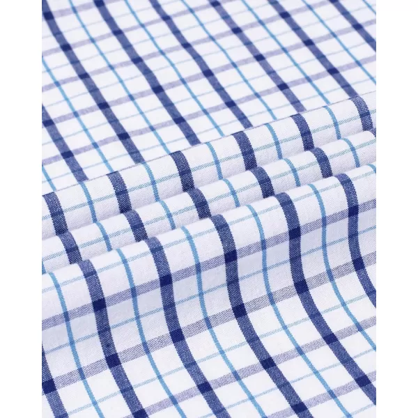 Alimens &amp; Gentle Men's Plaid Button Down Shirts Cotton Long Sleeve Dress Shirts Regular Fit Gingham Shirts