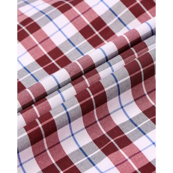 Alimens &amp; Gentle Men's Plaid Button Down Shirts Cotton Long Sleeve Dress Shirts Regular Fit Gingham Shirts