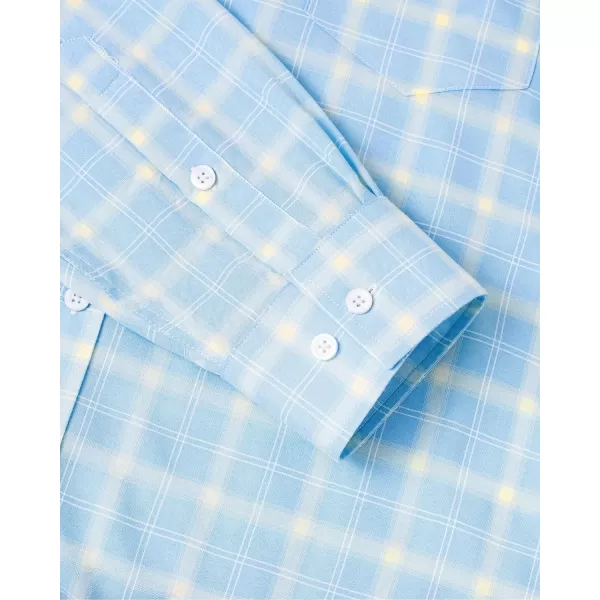 Alimens &amp; Gentle Men's Plaid Button Down Shirts Cotton Long Sleeve Dress Shirts Regular Fit Gingham Shirts