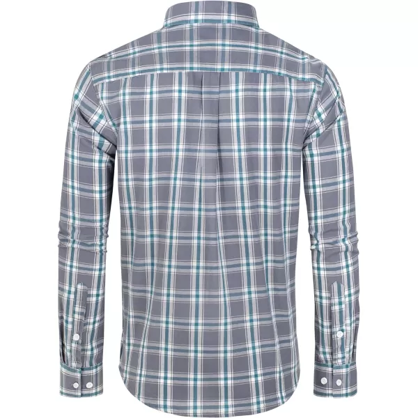Alimens &amp; Gentle Men's Plaid Button Down Shirts Cotton Long Sleeve Dress Shirts Regular Fit Gingham Shirts