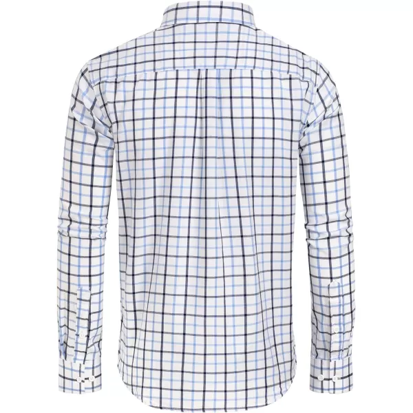 Alimens &amp; Gentle Men's Plaid Button Down Shirts Cotton Long Sleeve Dress Shirts Regular Fit Gingham Shirts
