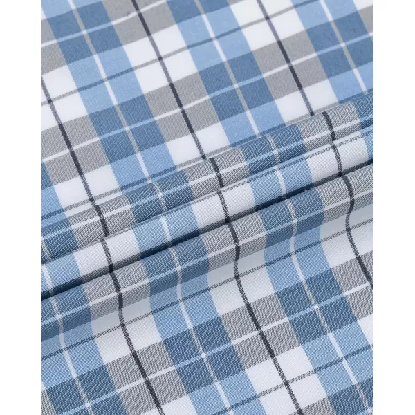 Alimens &amp; Gentle Men's Plaid Button Down Shirts Cotton Long Sleeve Dress Shirts Regular Fit Gingham Shirts