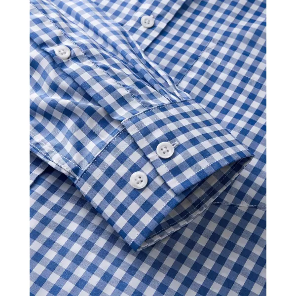 Alimens &amp; Gentle Men's Plaid Button Down Shirts Cotton Long Sleeve Dress Shirts Regular Fit Gingham Shirts