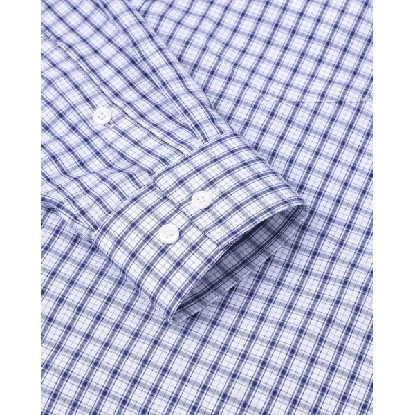 Alimens &amp; Gentle Men's Plaid Button Down Shirts Cotton Long Sleeve Dress Shirts Regular Fit Gingham Shirts