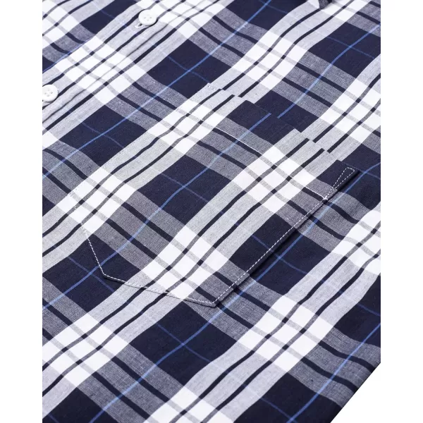 Alimens &amp; Gentle Men's Plaid Button Down Shirts Cotton Long Sleeve Dress Shirts Regular Fit Gingham Shirts