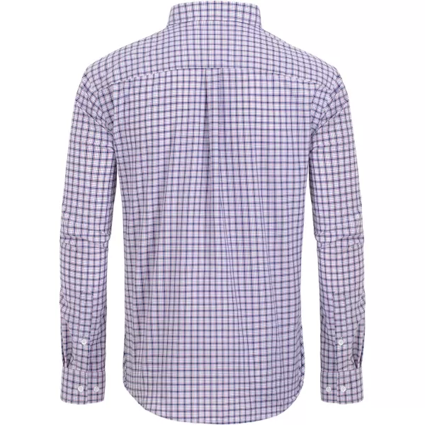 Alimens &amp; Gentle Men's Plaid Button Down Shirts Cotton Long Sleeve Dress Shirts Regular Fit Gingham Shirts