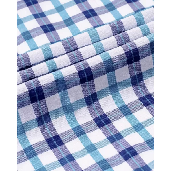 Alimens &amp; Gentle Men's Plaid Button Down Shirts Cotton Long Sleeve Dress Shirts Regular Fit Gingham Shirts