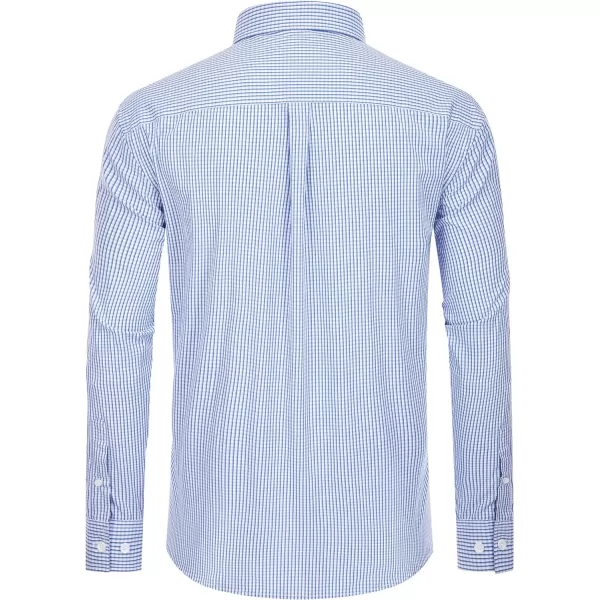 Alimens &amp; Gentle Men's Plaid Button Down Shirts Cotton Long Sleeve Dress Shirts Regular Fit Gingham Shirts