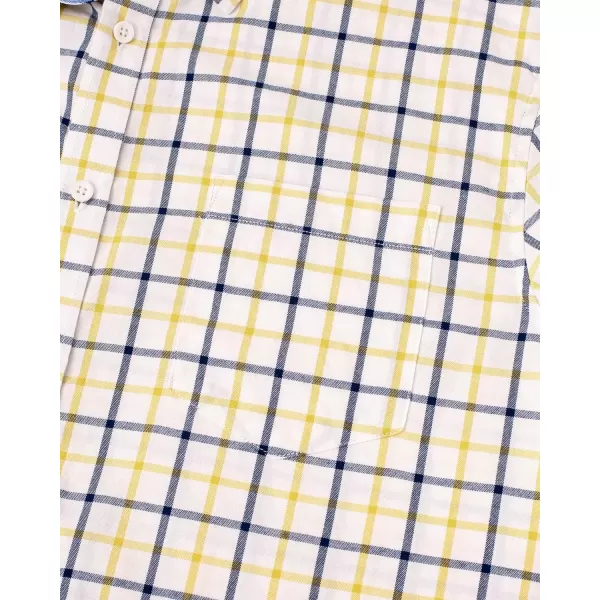 Alimens &amp; Gentle Men's Plaid Button Down Shirts Cotton Long Sleeve Dress Shirts Regular Fit Gingham Shirts
