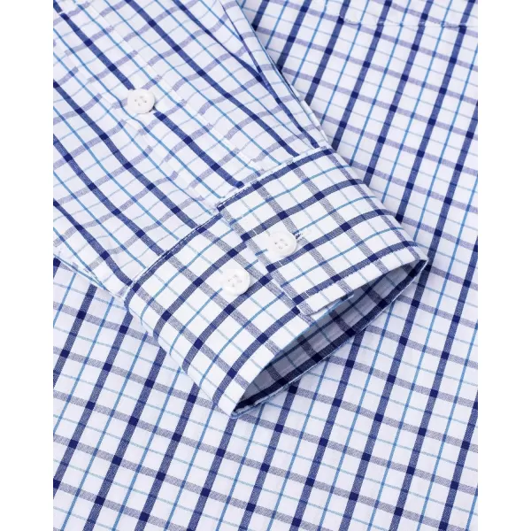 Alimens &amp; Gentle Men's Plaid Button Down Shirts Cotton Long Sleeve Dress Shirts Regular Fit Gingham Shirts