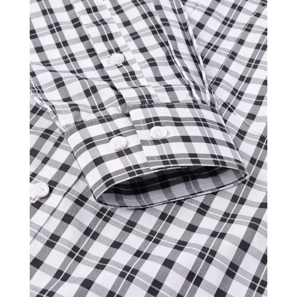 Alimens &amp; Gentle Men's Plaid Button Down Shirts Cotton Long Sleeve Dress Shirts Regular Fit Gingham Shirts