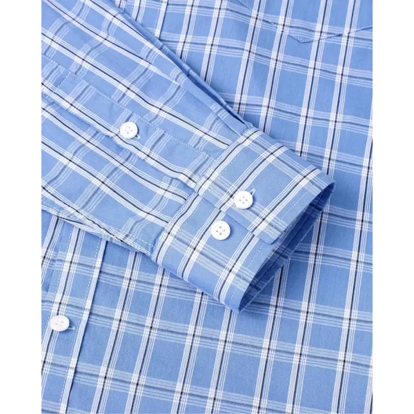 Alimens &amp; Gentle Men's Plaid Button Down Shirts Cotton Long Sleeve Dress Shirts Regular Fit Gingham Shirts