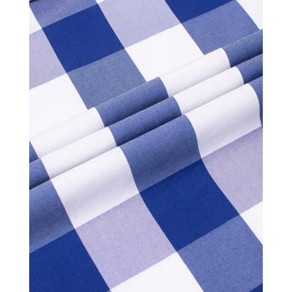 Alimens &amp; Gentle Men's Plaid Button Down Shirts Cotton Long Sleeve Dress Shirts Regular Fit Gingham Shirts