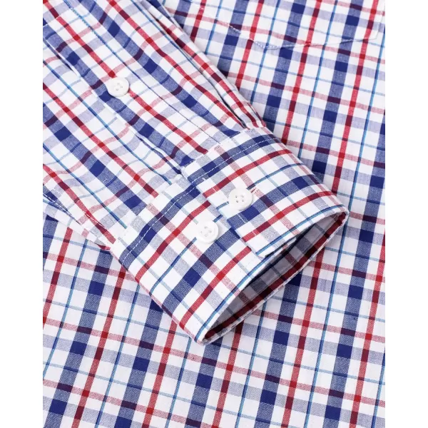 Alimens &amp; Gentle Men's Plaid Button Down Shirts Cotton Long Sleeve Dress Shirts Regular Fit Gingham Shirts