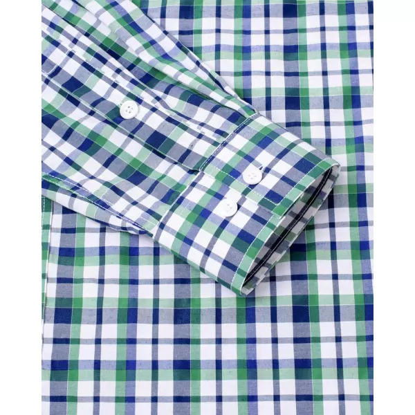Alimens &amp; Gentle Men's Plaid Button Down Shirts Cotton Long Sleeve Dress Shirts Regular Fit Gingham Shirts